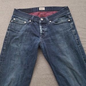 Naked and famous red selvedge slim jeans